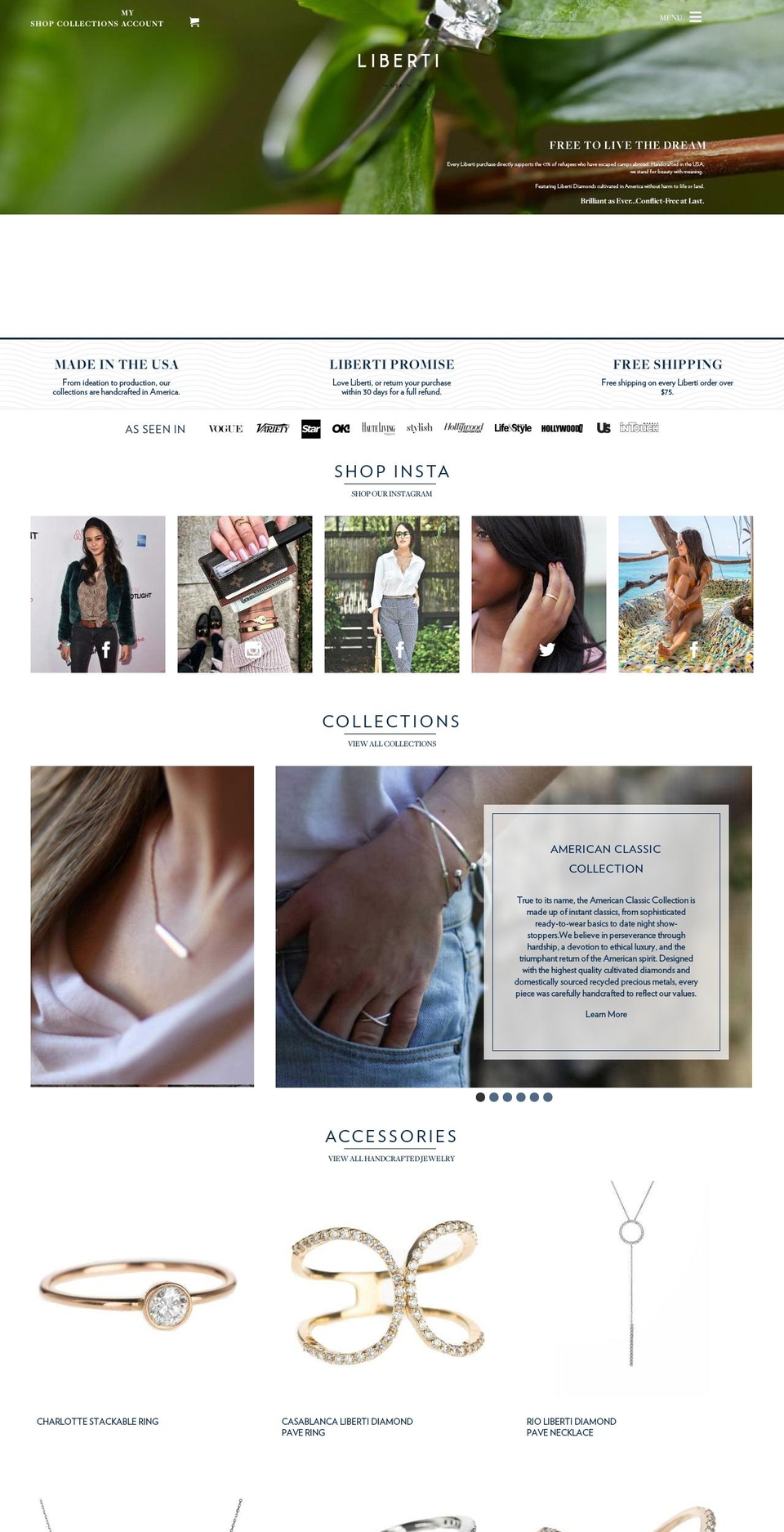 libertidiamonds.com — Shopify storefront screenshot
