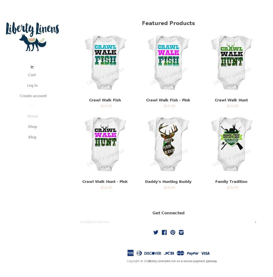 liberty-linens.com shopify website screenshot