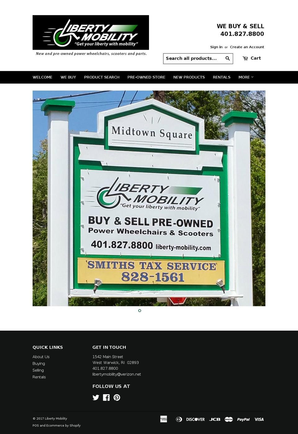liberty-mobility.com shopify website screenshot