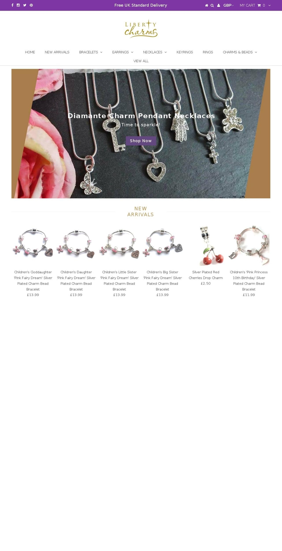 libertycharms.co.uk shopify website screenshot