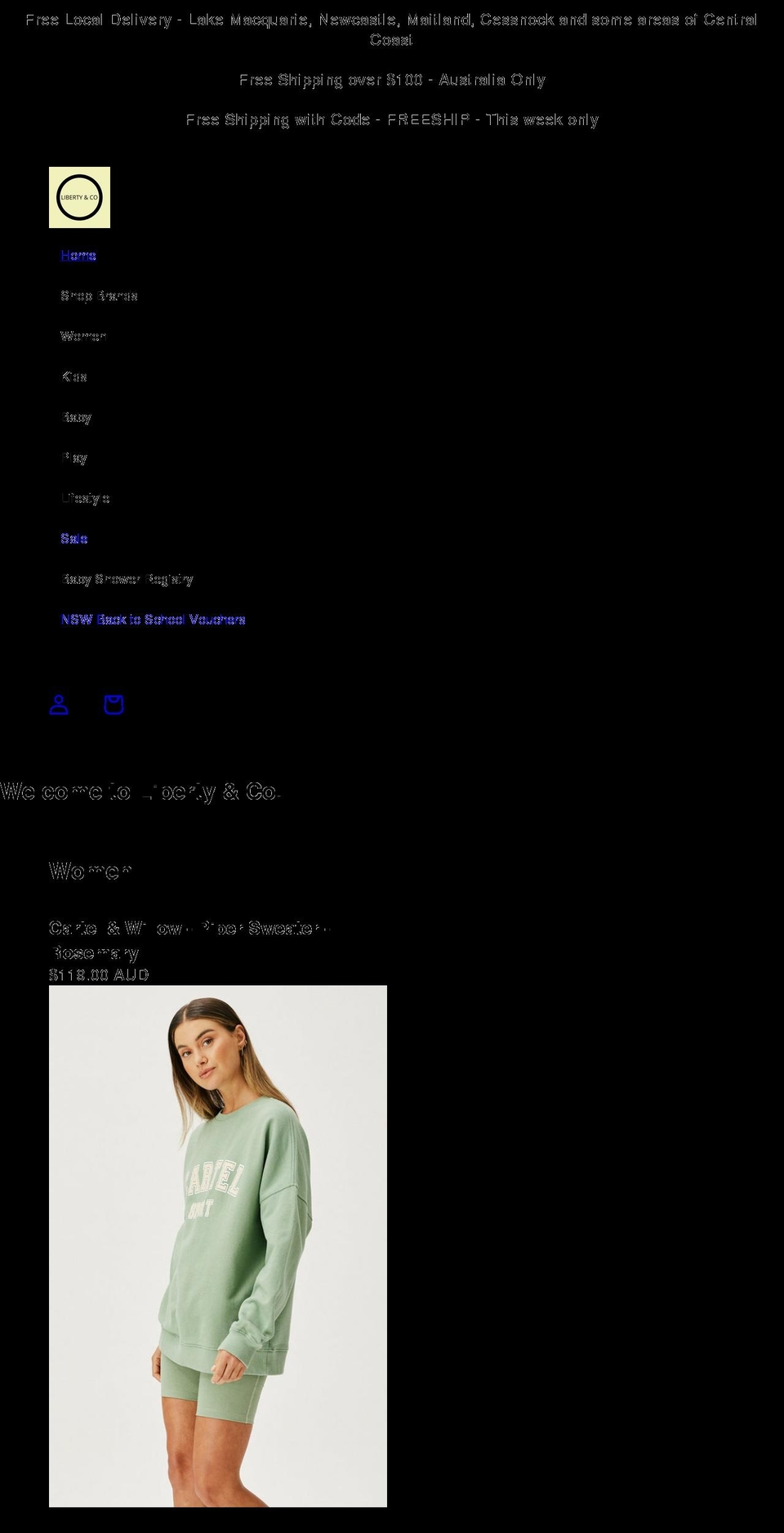 libertyco.com.au shopify website screenshot