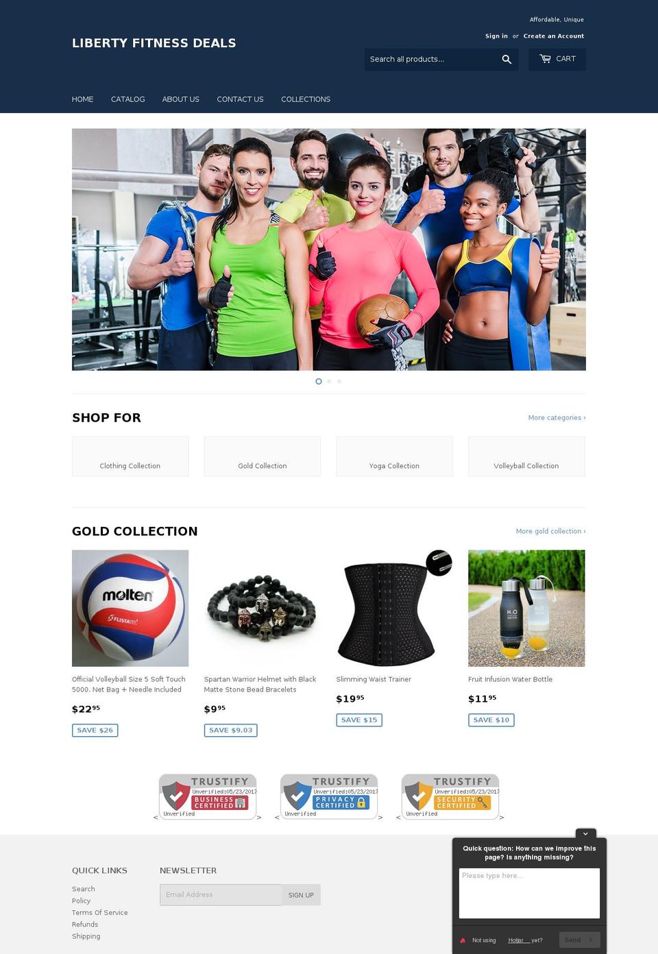 libertyfitnessdeals.com — Shopify storefront screenshot