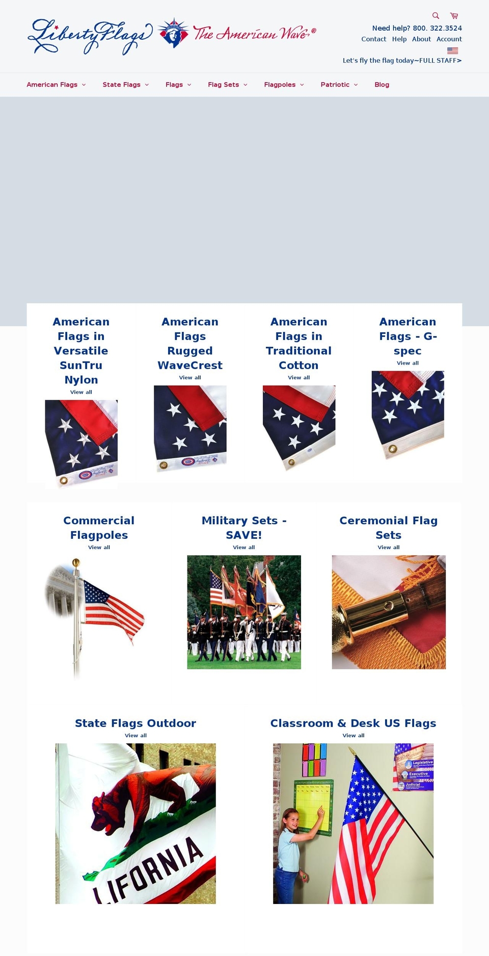libertyflags.com shopify website screenshot