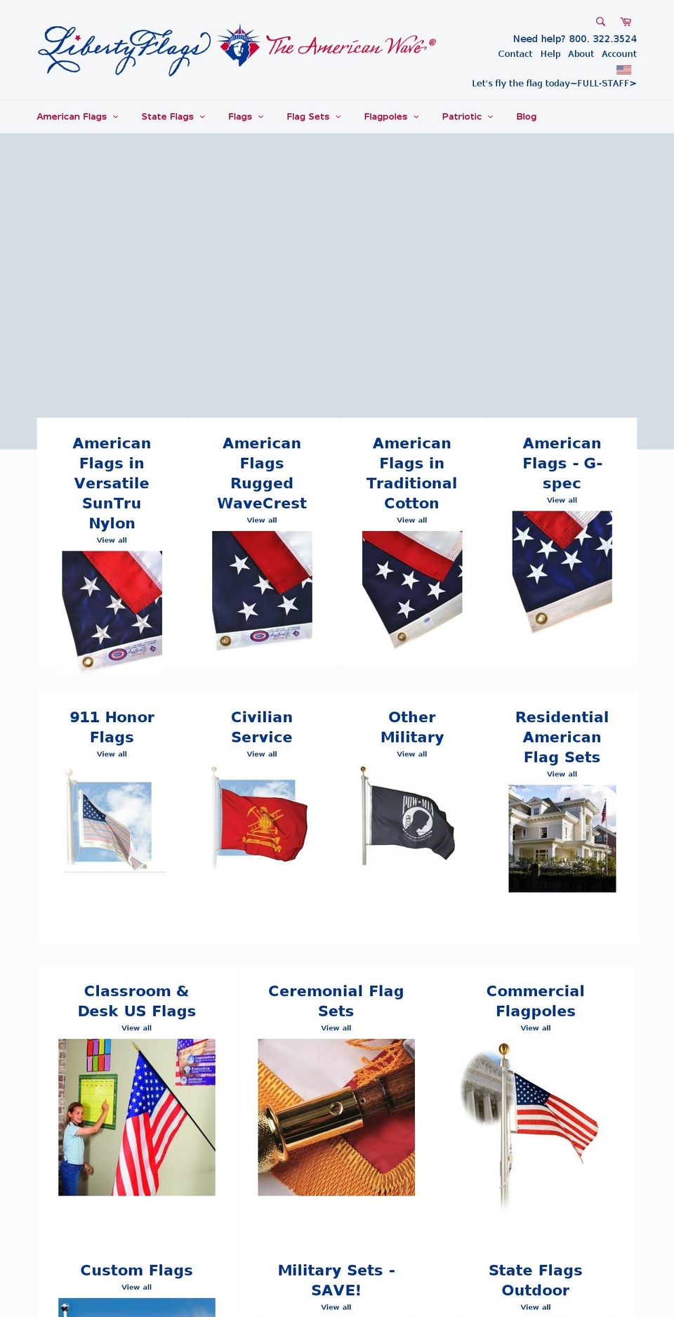 libertyflagsinc.org shopify website screenshot