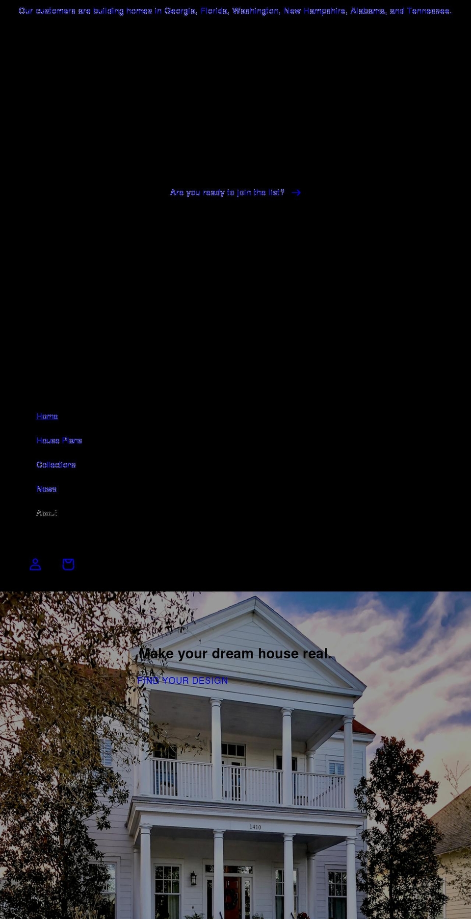 libertyhouseplans.com shopify website screenshot