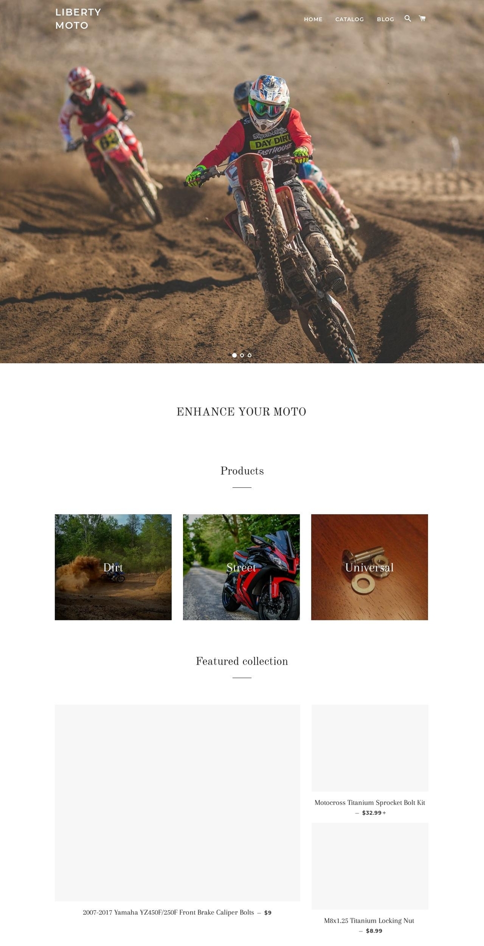 libertymoto.net shopify website screenshot
