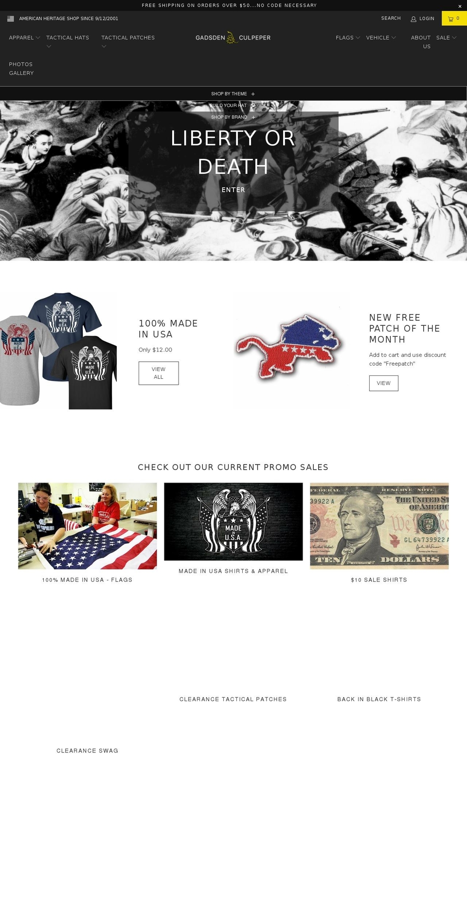 GNC - Checkout Update Shopify theme site example libertyordeath.com