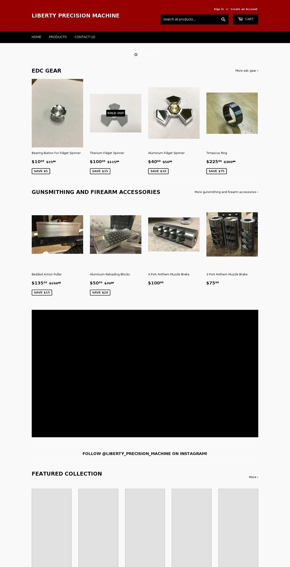 libertyprecisionmachine.com — Shopify storefront screenshot