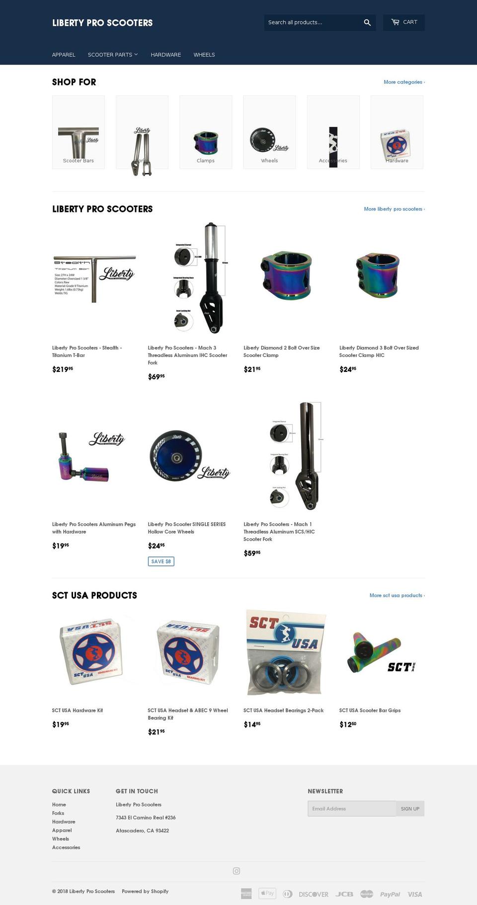 libertyproscootersupply.com shopify website screenshot