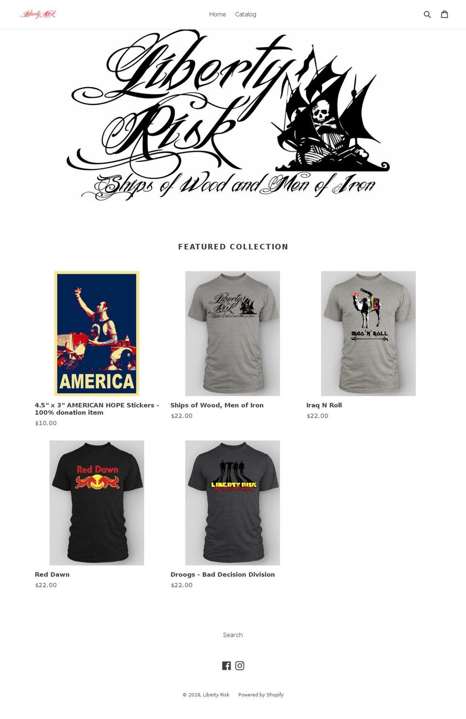 libertyriskapparel.com — Shopify storefront screenshot