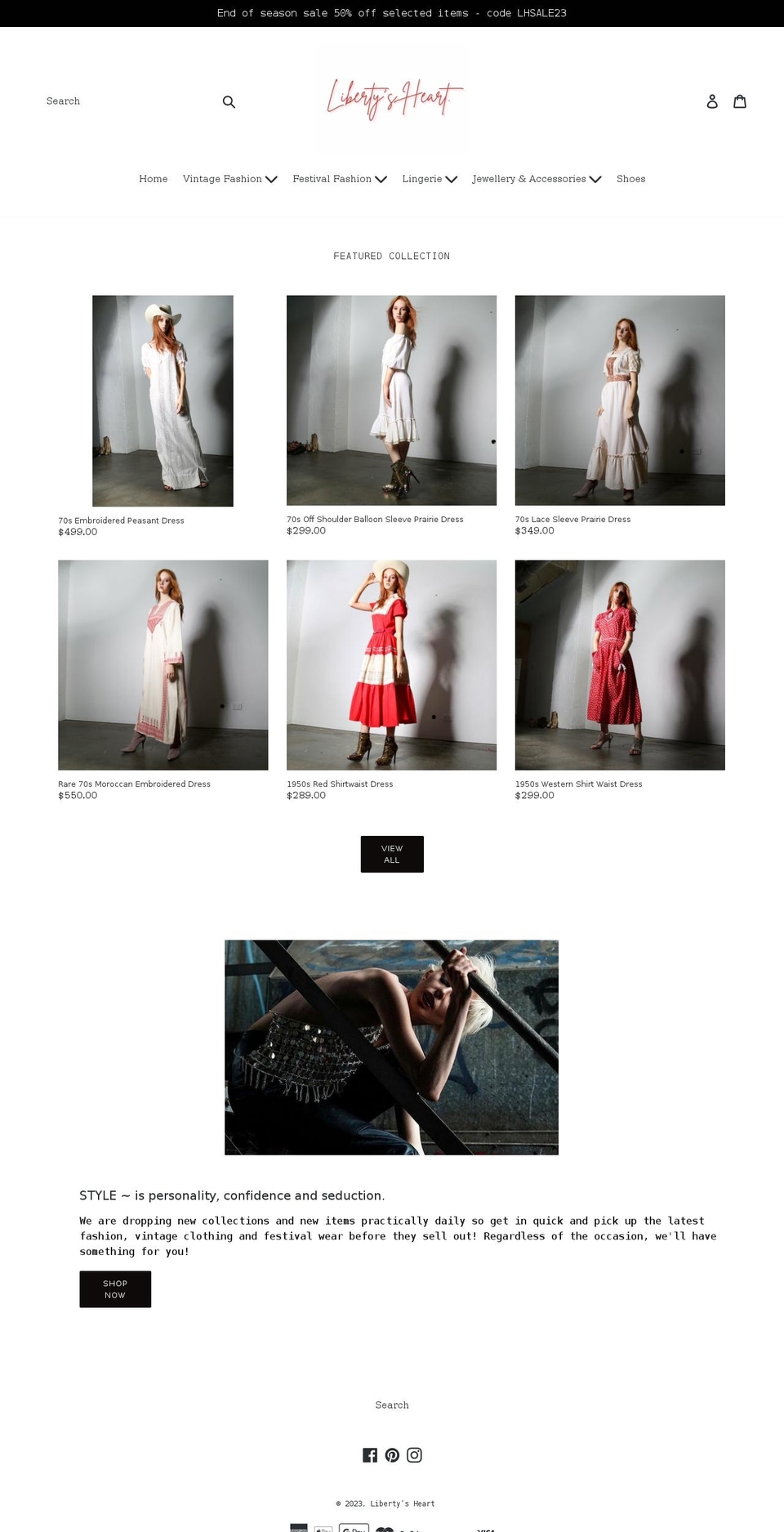 libertysheart.com shopify website screenshot