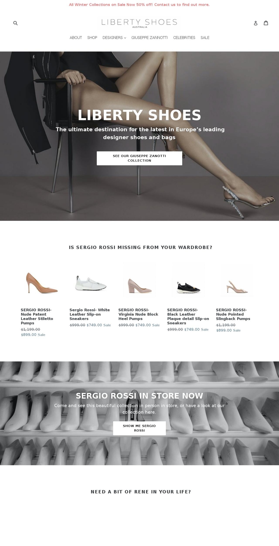 libertyshoes.com.au shopify website screenshot