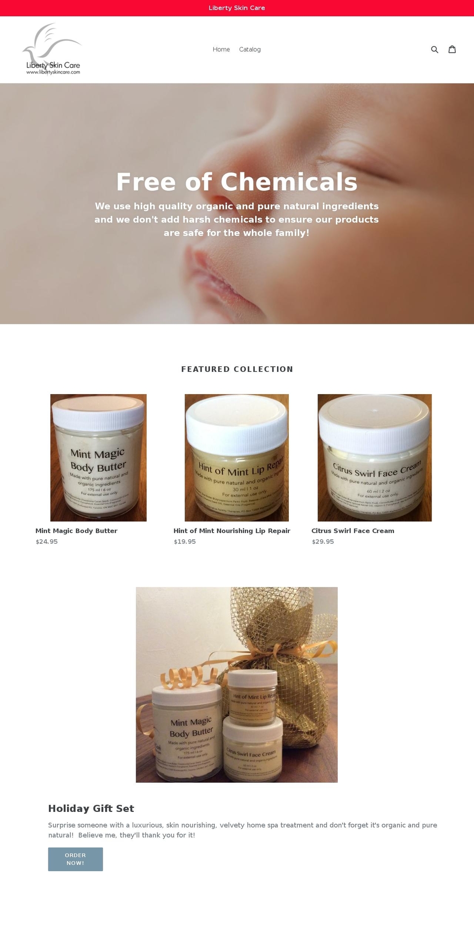 libertyskincare.com — Shopify storefront screenshot