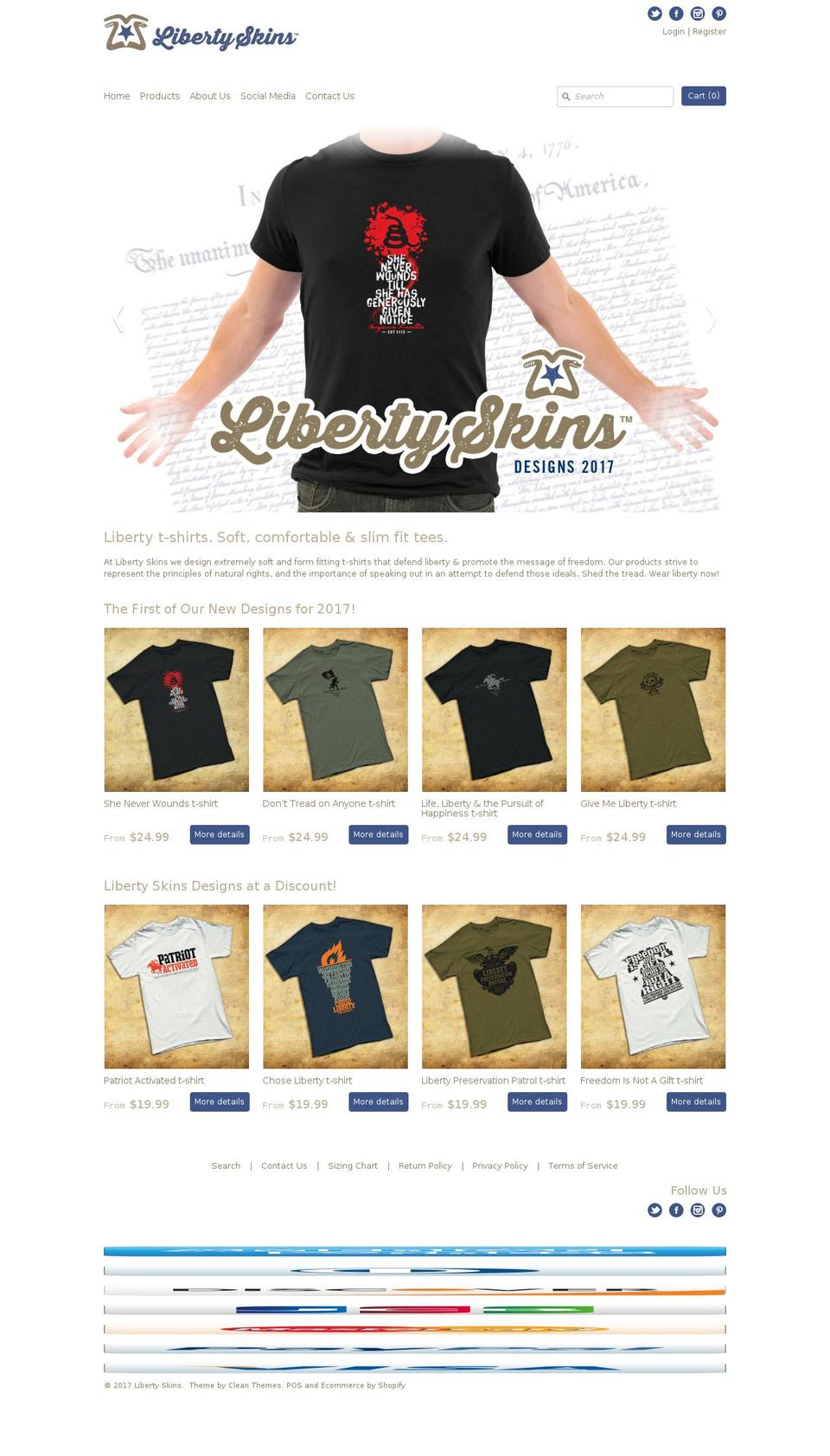 libertyskins.com shopify website screenshot