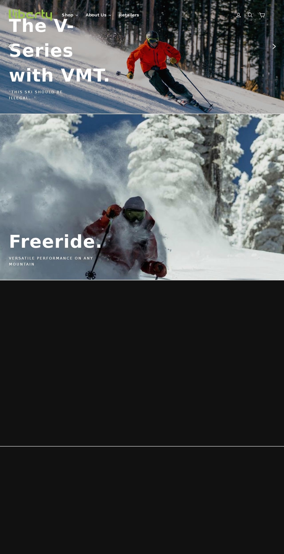 libertysnowboards.com — Shopify storefront screenshot