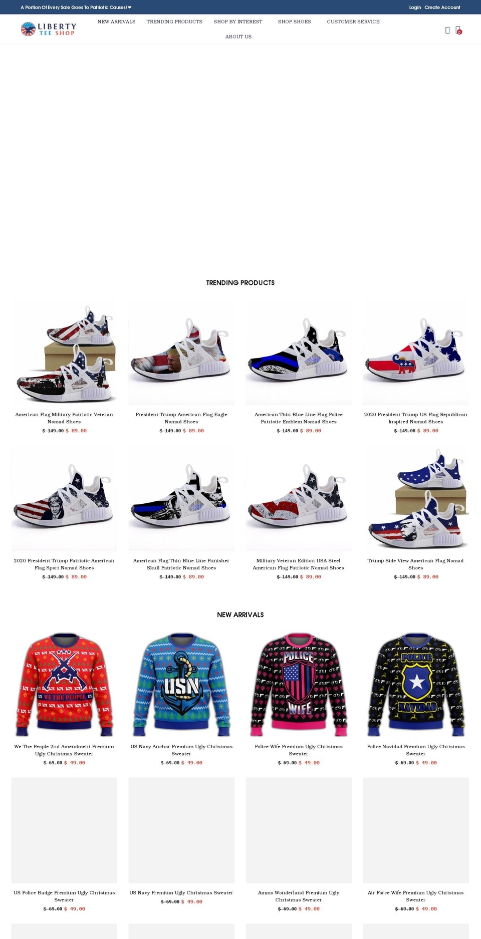 libertyteeshop.com shopify website screenshot