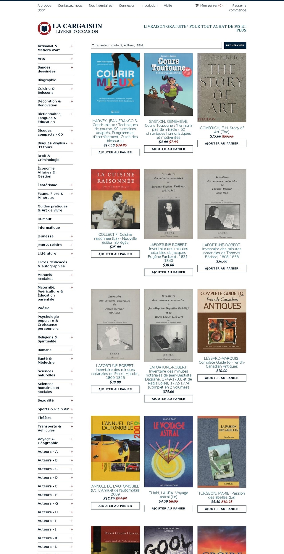 librairielacargaison.net shopify website screenshot