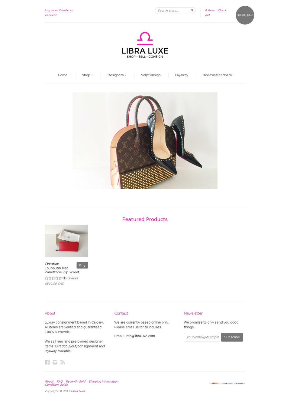 libraluxe.com shopify website screenshot