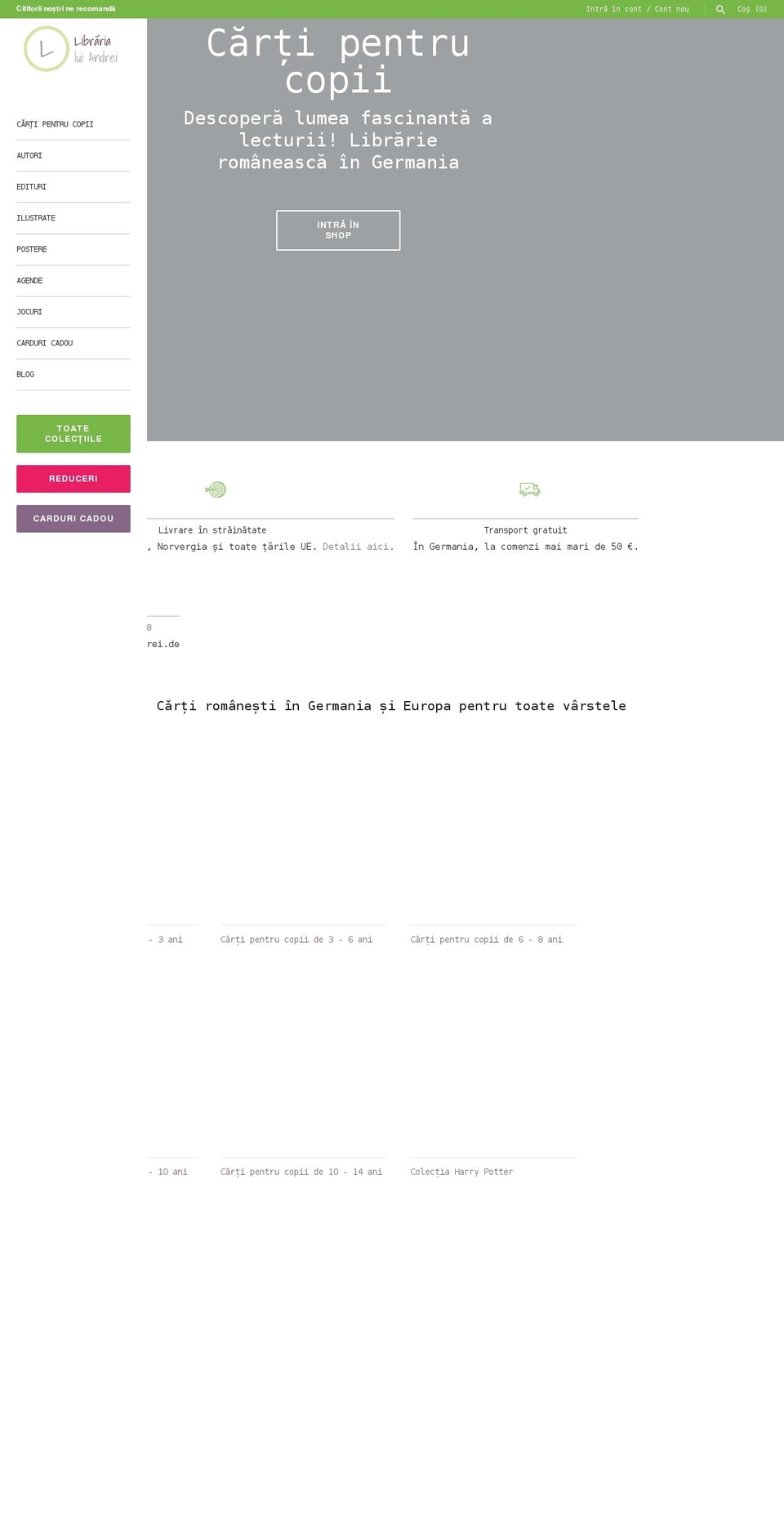 librarialuiandrei.de shopify website screenshot