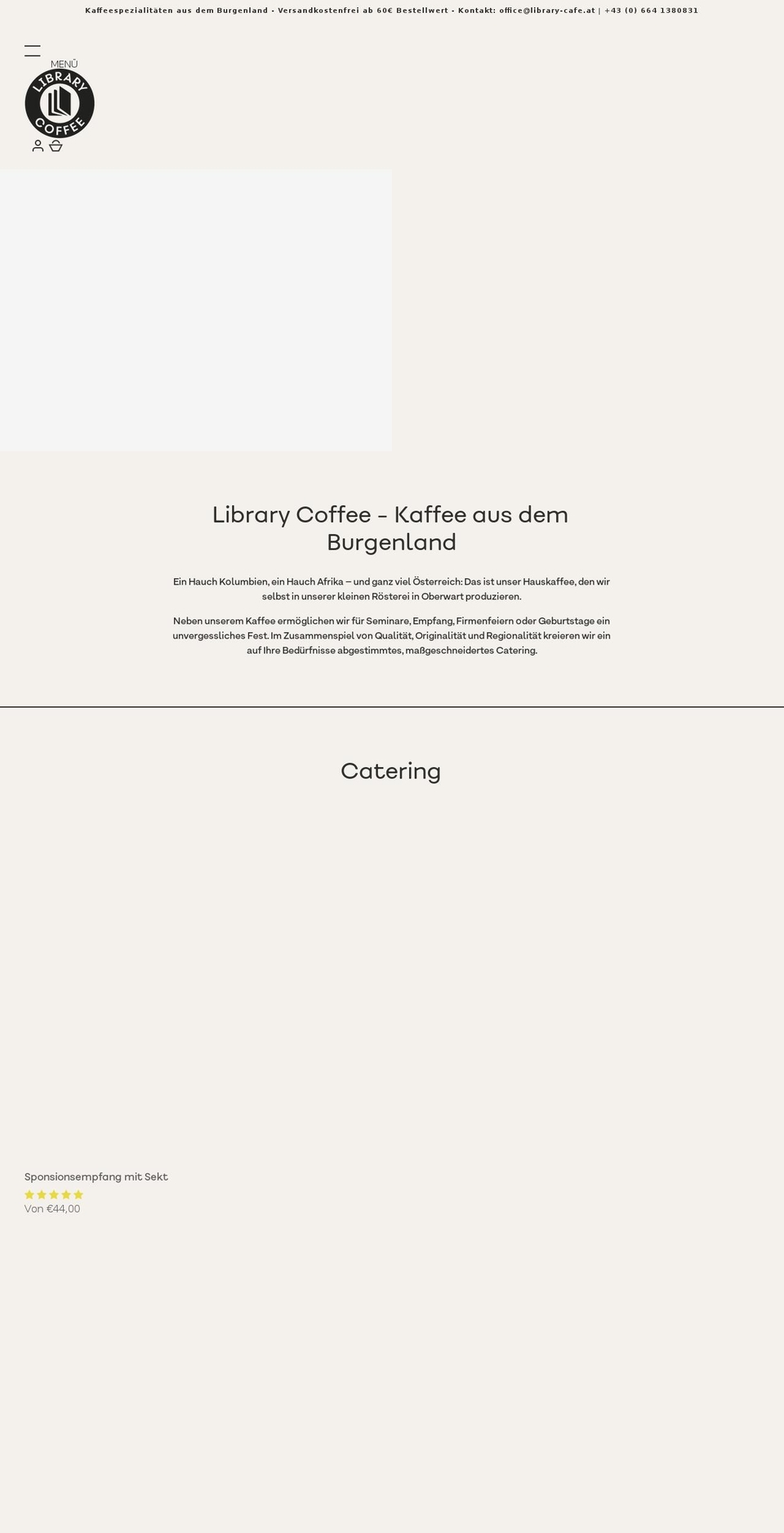 library-coffee-roastery.at shopify website screenshot