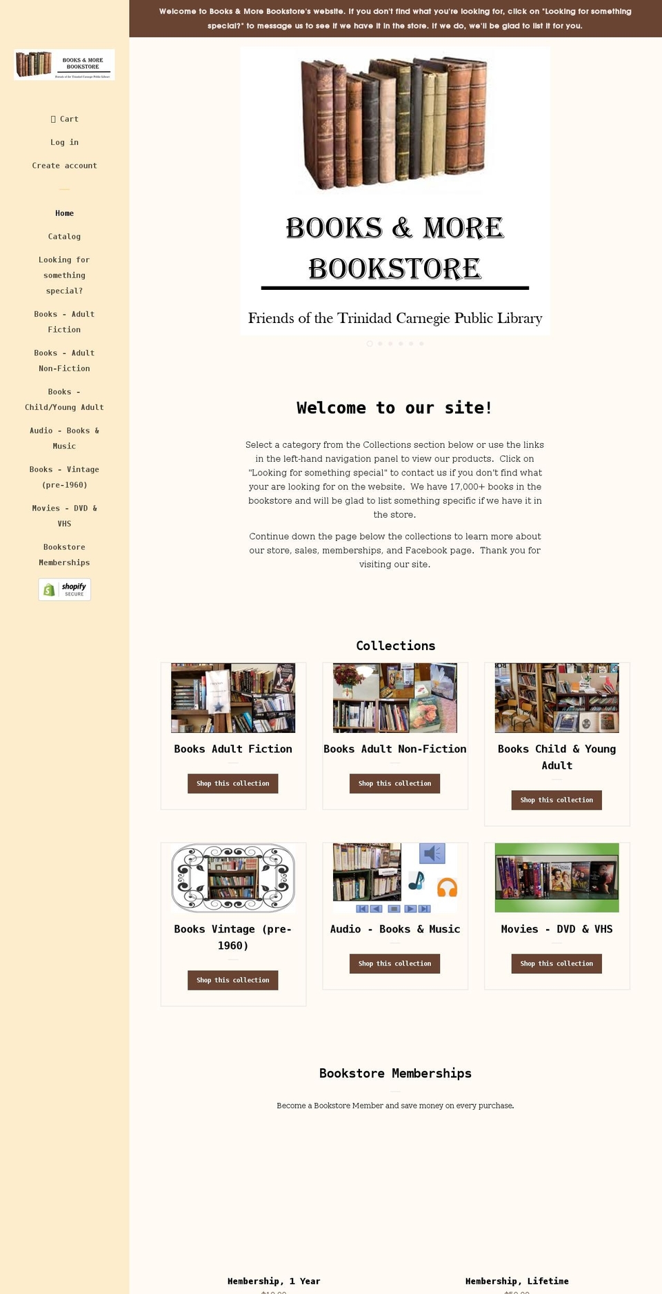 librarybookstore-trinidadcolorado.org shopify website screenshot