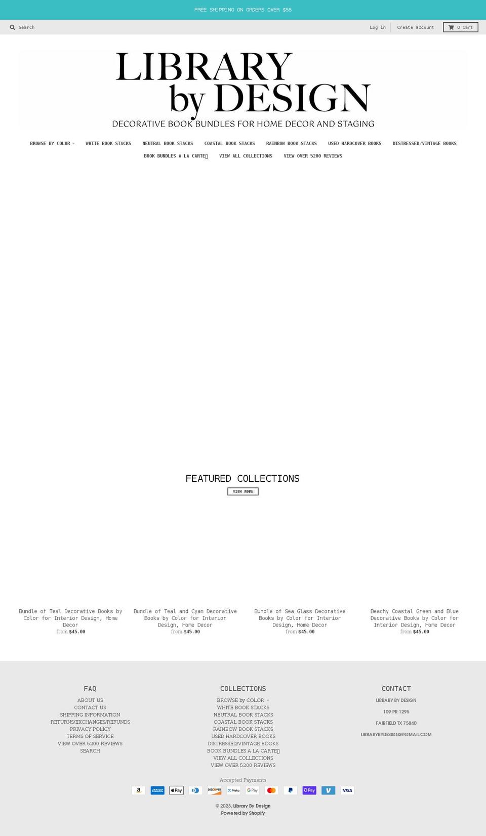 librarybydesign.com shopify website screenshot
