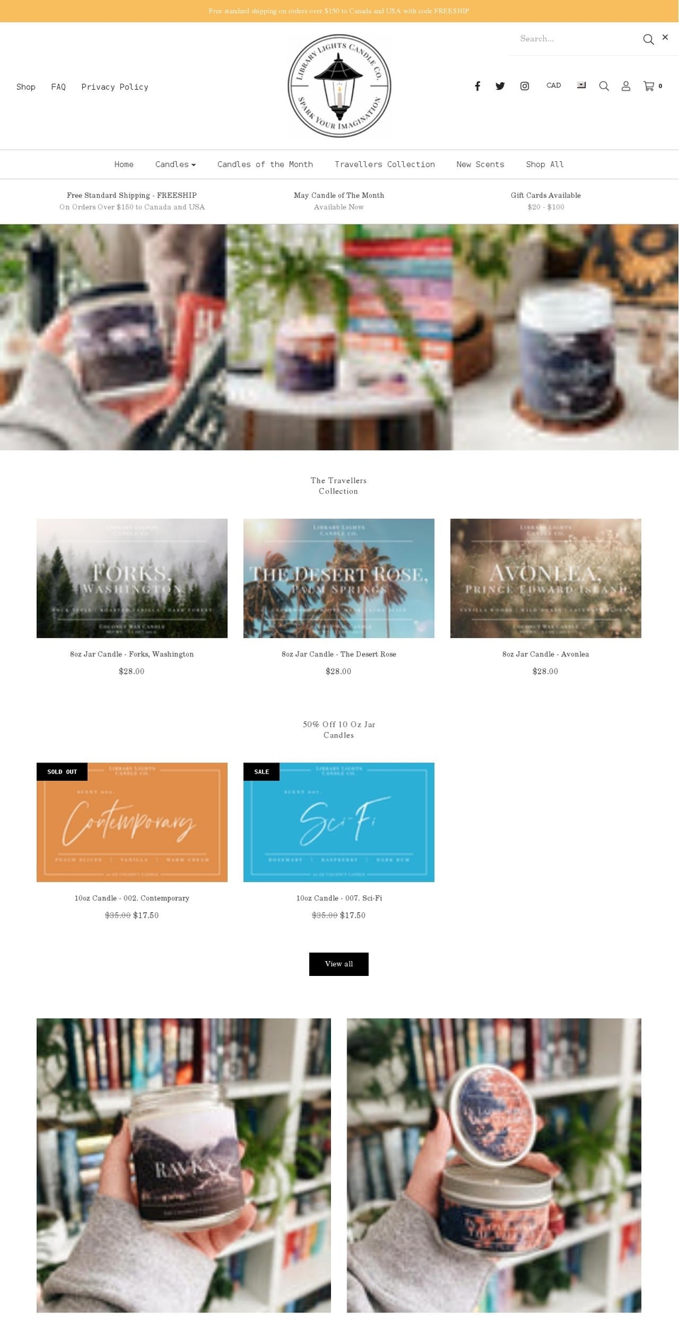 librarylights.ca shopify website screenshot