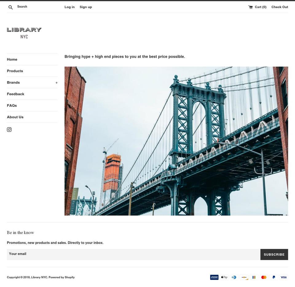 librarynewyork.com — Shopify storefront screenshot