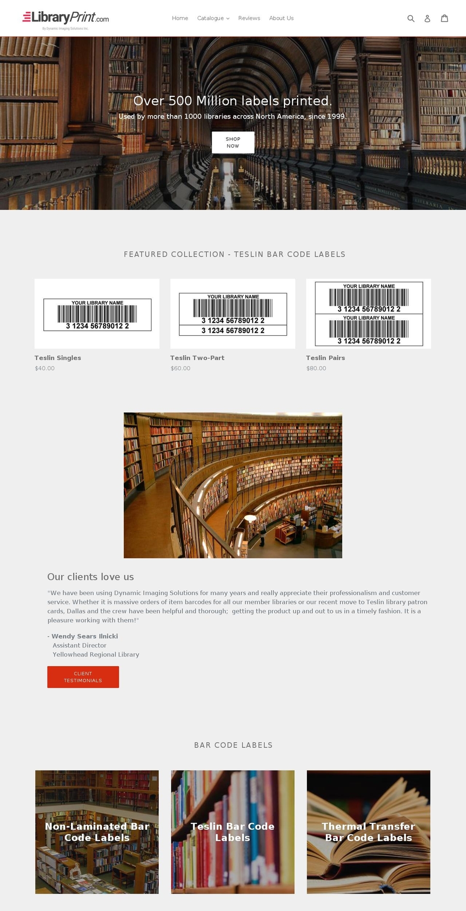 libraryprint.com shopify website screenshot