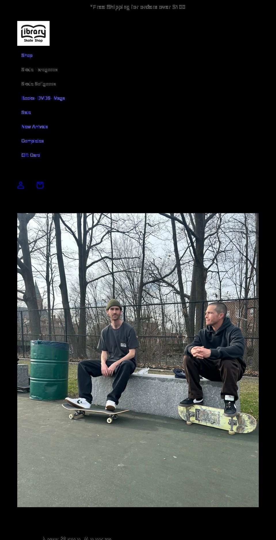 libraryskateshop.com shopify website screenshot