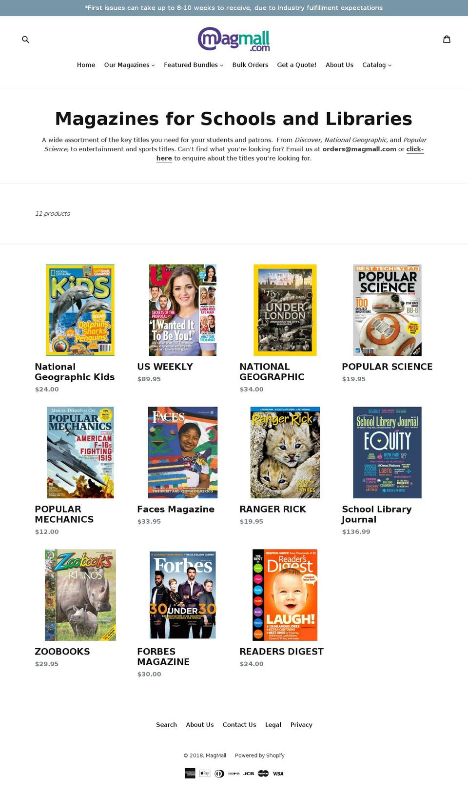 librarysubscriptionservices.com — Shopify storefront screenshot