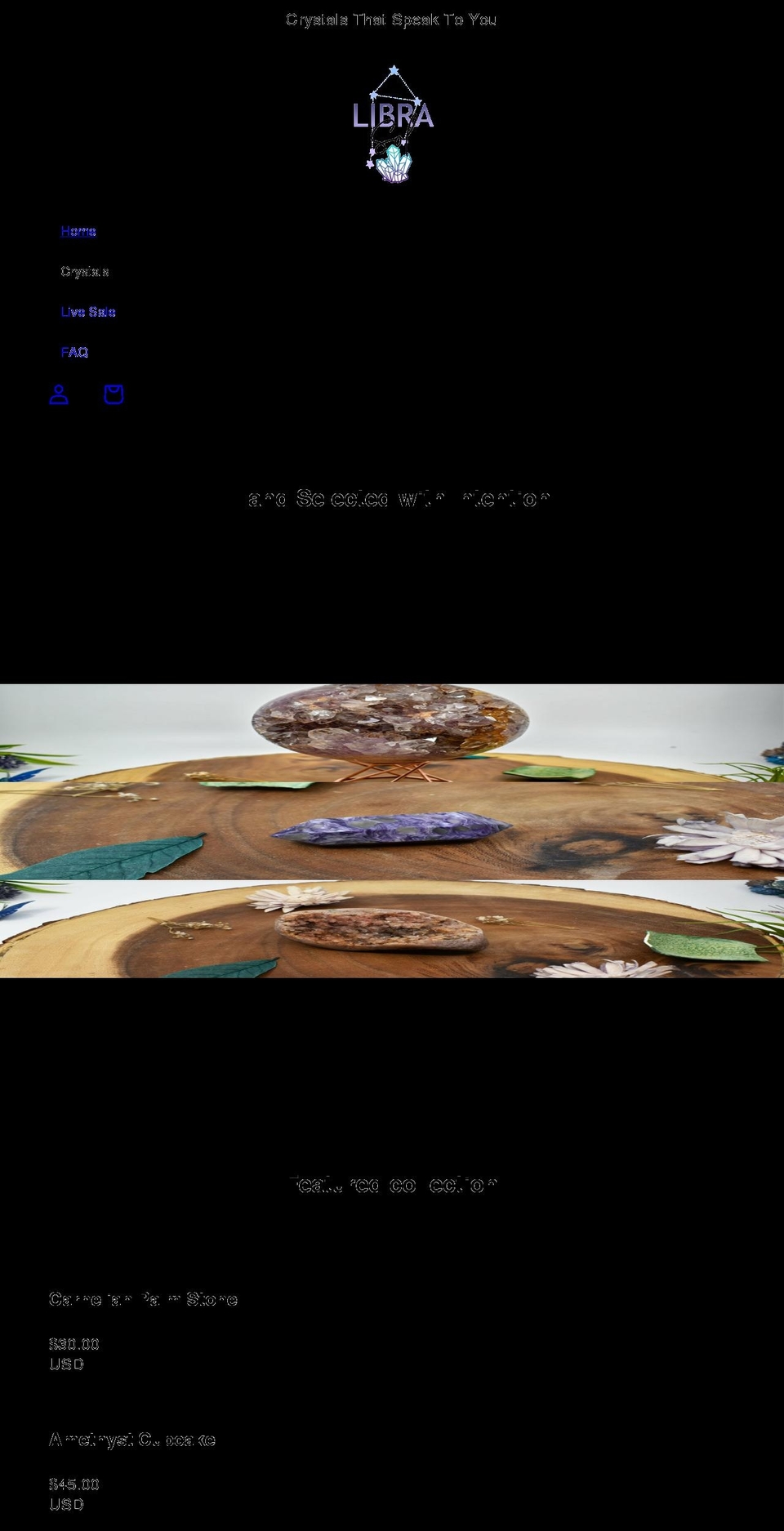 librasolcrystals.com shopify website screenshot