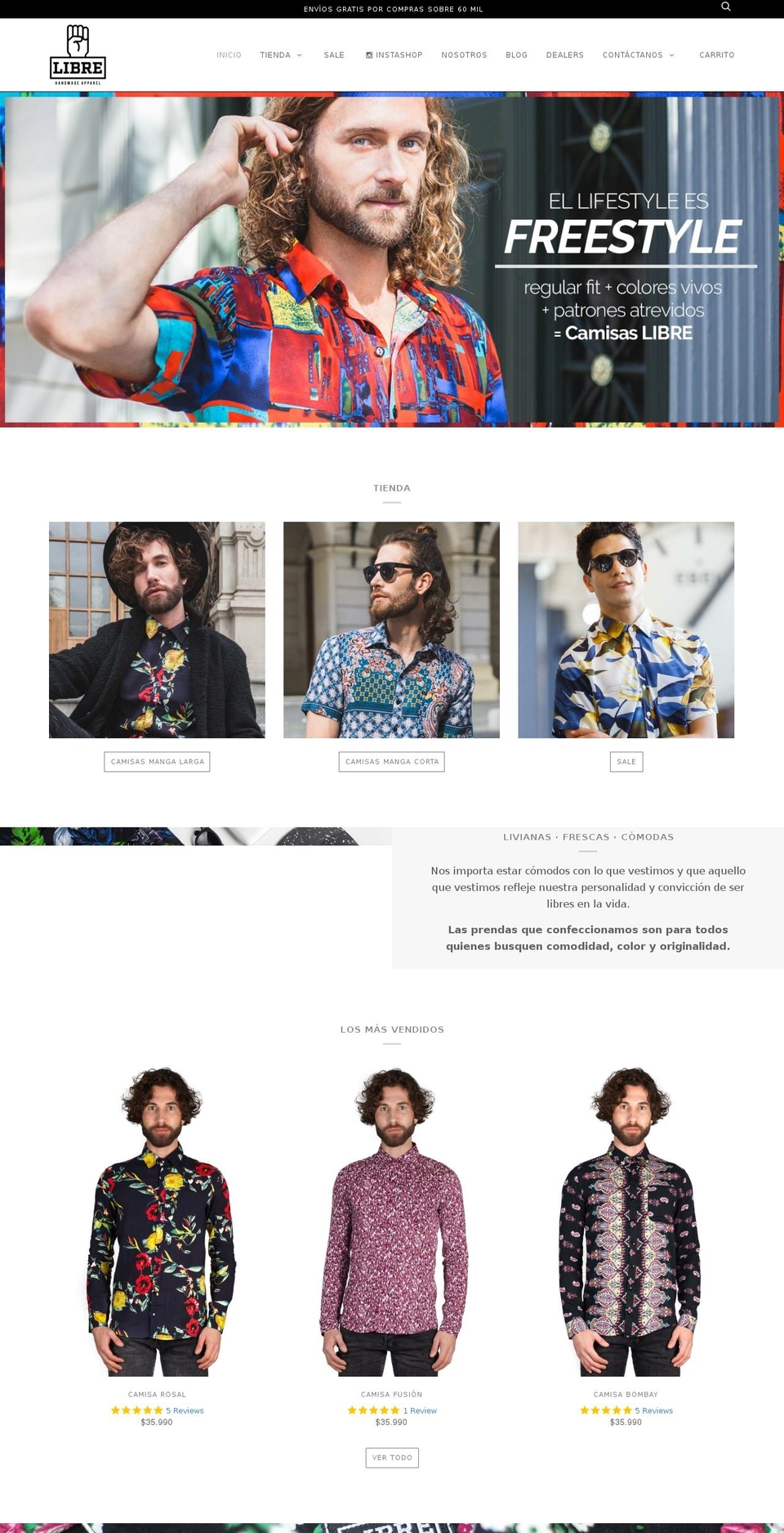 libre-apparel.cl shopify website screenshot