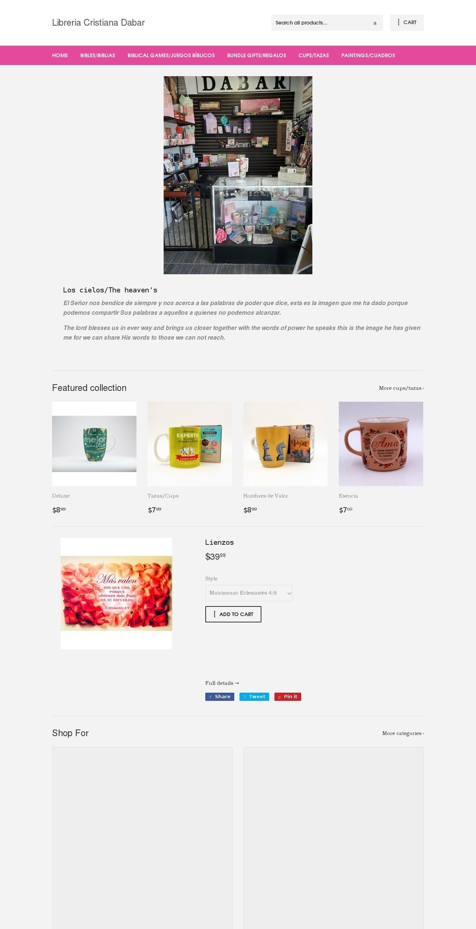 libreriacristianadabar.com shopify website screenshot
