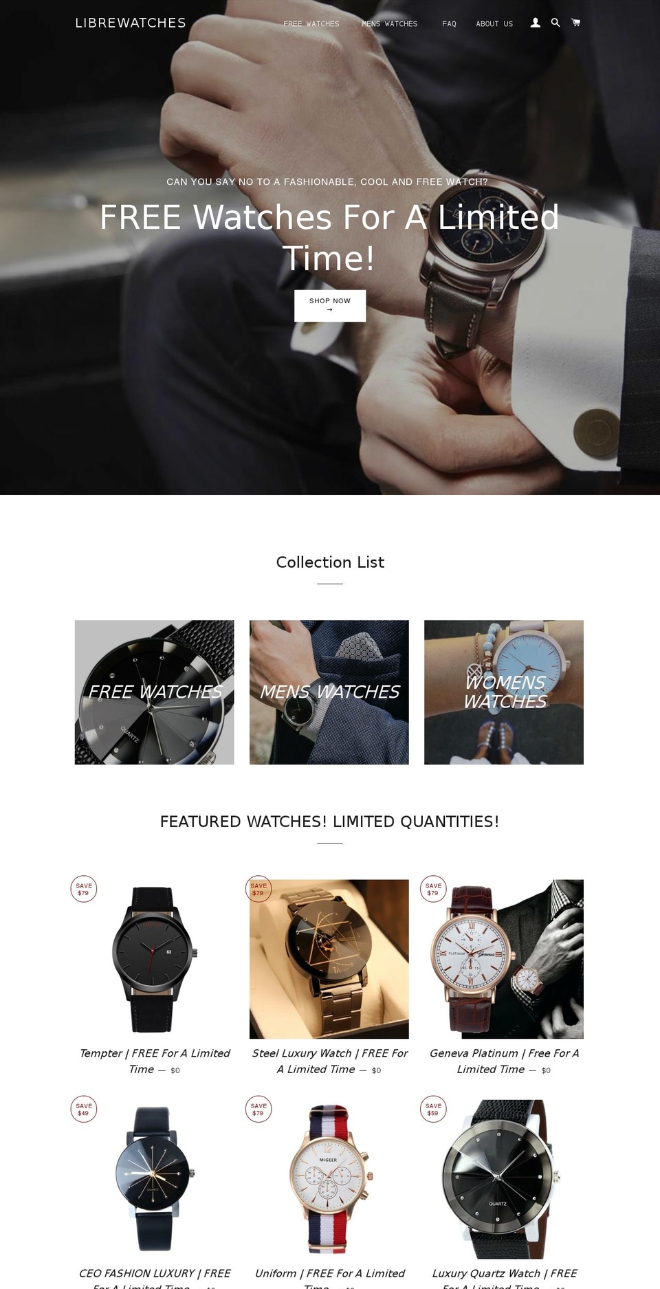 librewatches.com — Shopify storefront screenshot