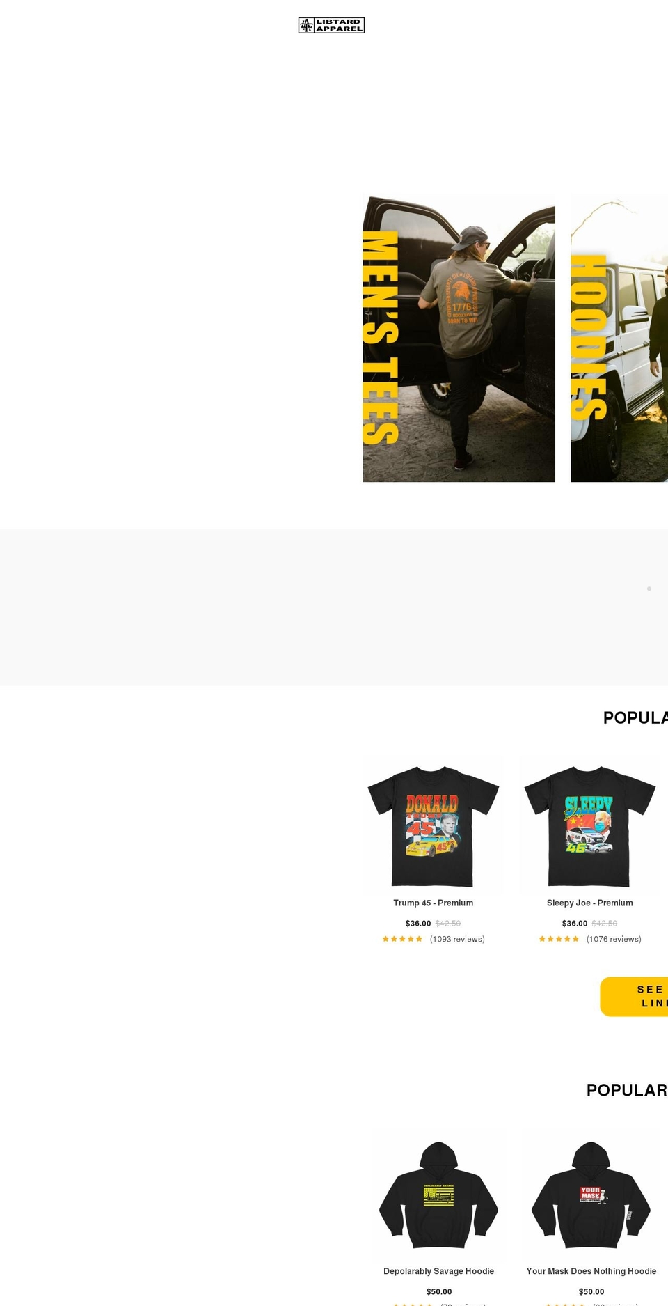 libtard.com shopify website screenshot