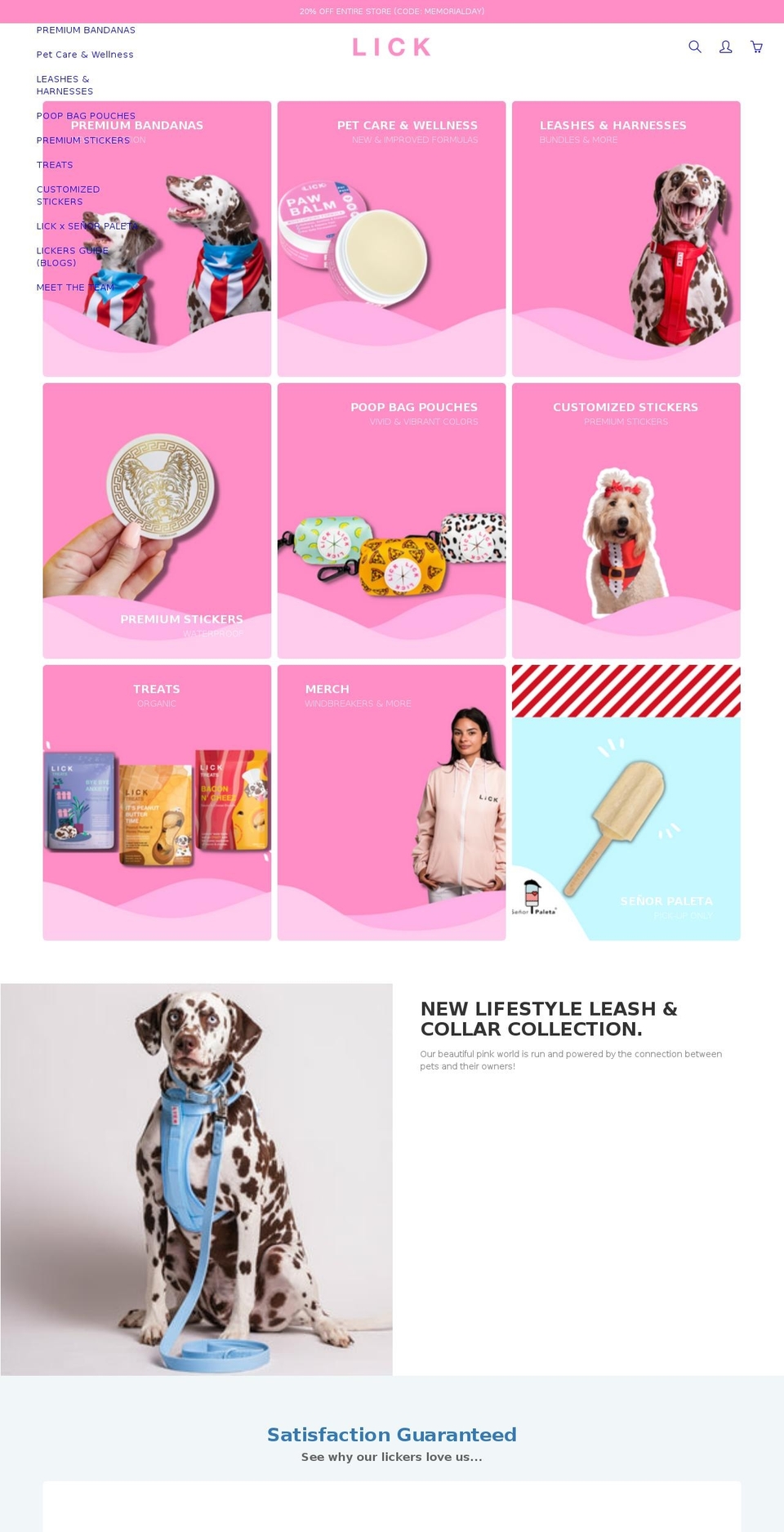 lickco.com — Shopify storefront screenshot