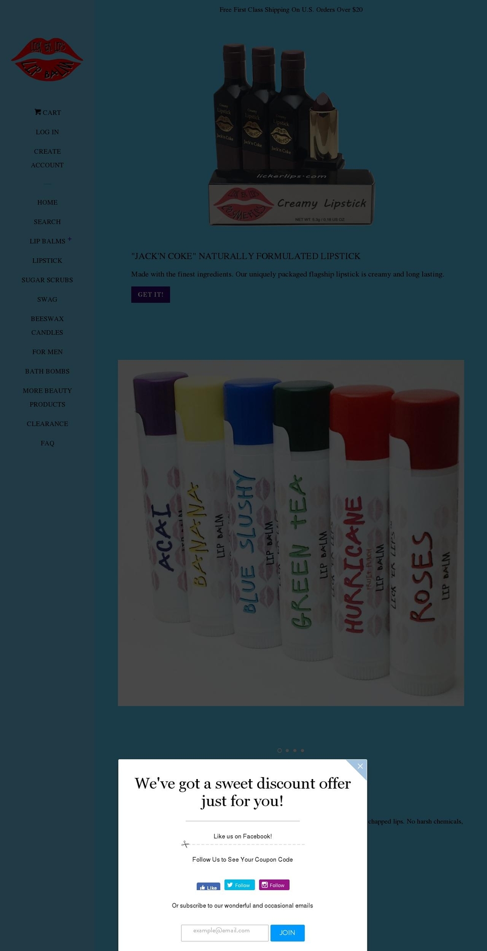 lickerlips.com shopify website screenshot