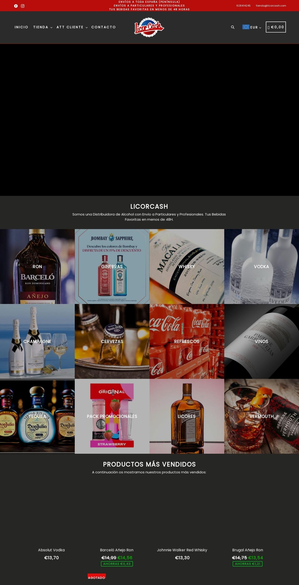 licorcash.es shopify website screenshot