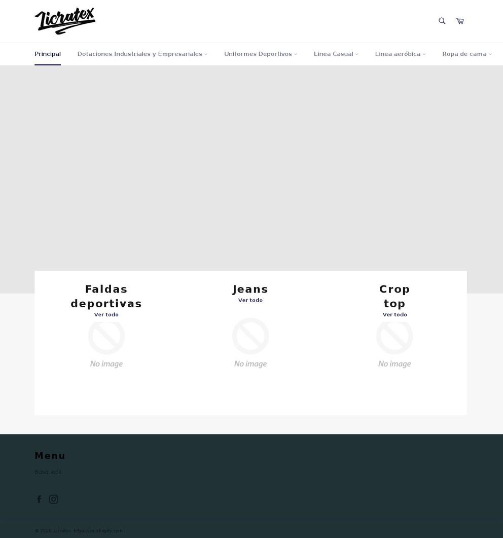 licratex.com — Shopify storefront screenshot