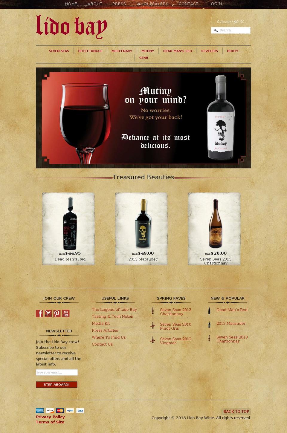 lidobaywines.com — Shopify storefront screenshot