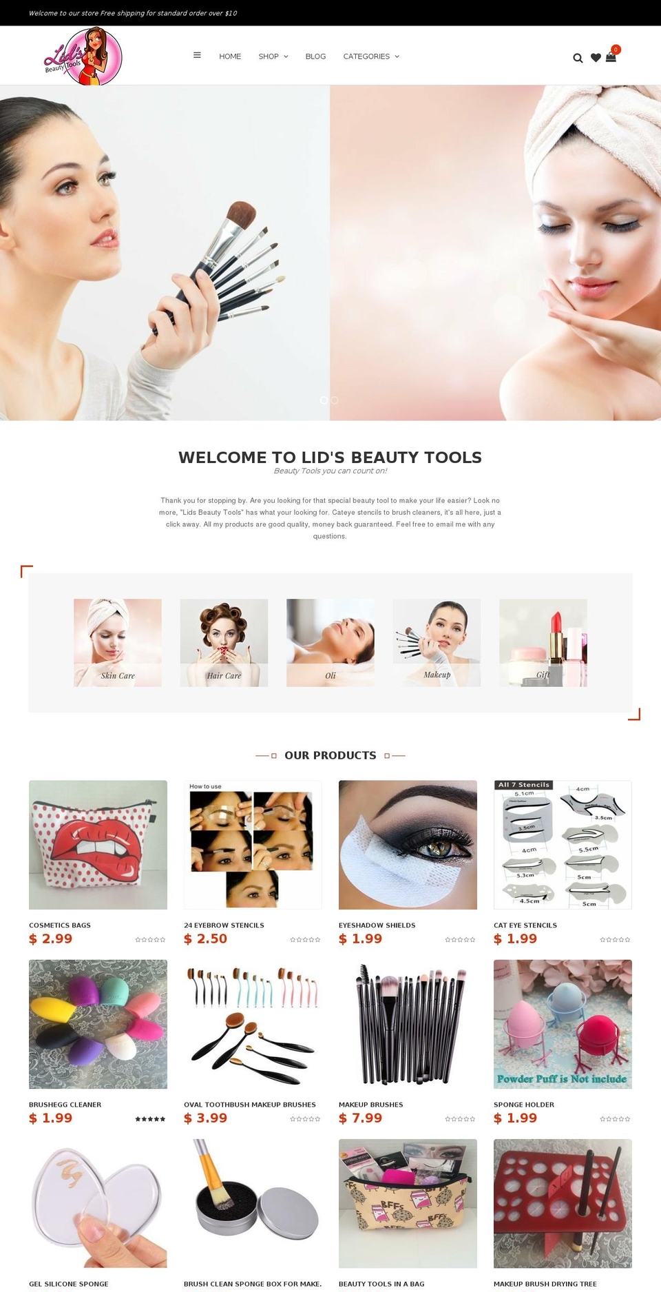 lidsbeautytools.com — Shopify storefront screenshot