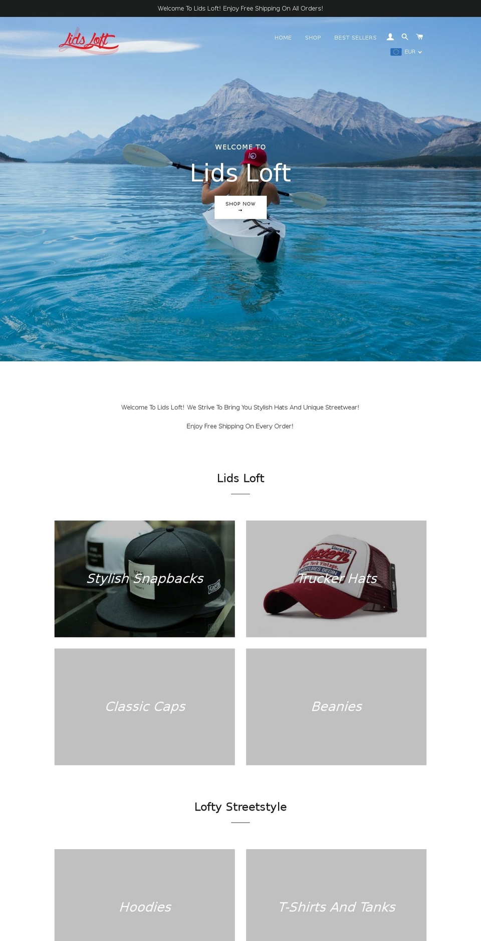lidsloft.com shopify website screenshot