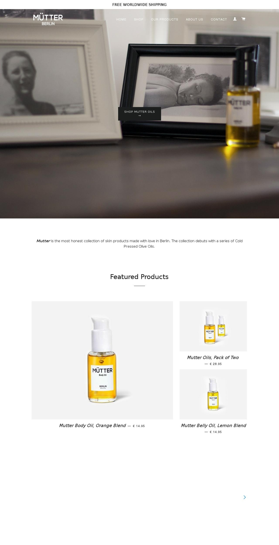 liebemutter.com shopify website screenshot