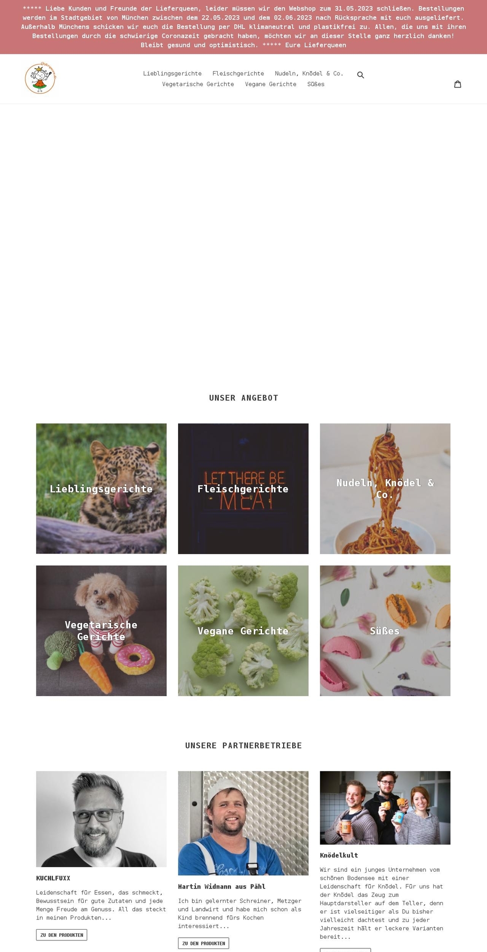 lieferqueen.de shopify website screenshot