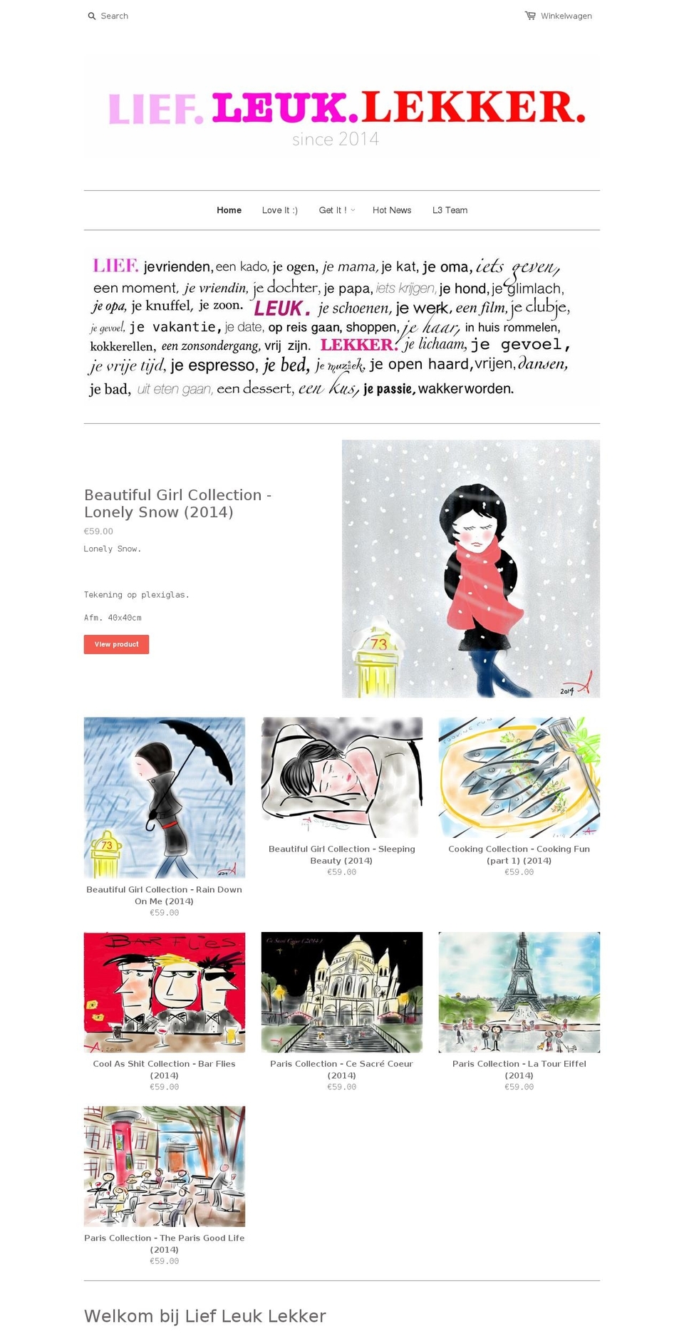 liefleuklekker.com — Shopify storefront screenshot