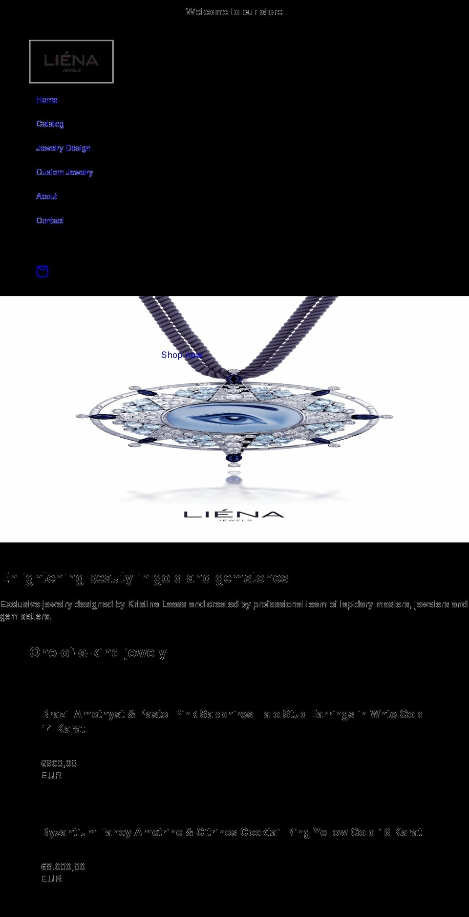 lienajewels.com shopify website screenshot