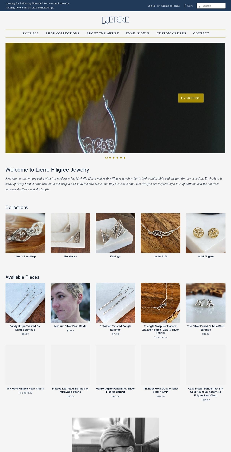 lierreworks.com shopify website screenshot