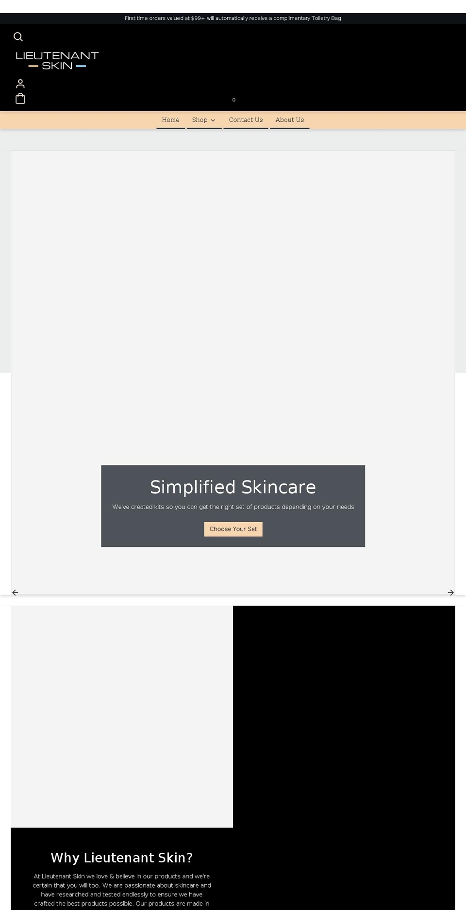 lieutenantskin.com shopify website screenshot