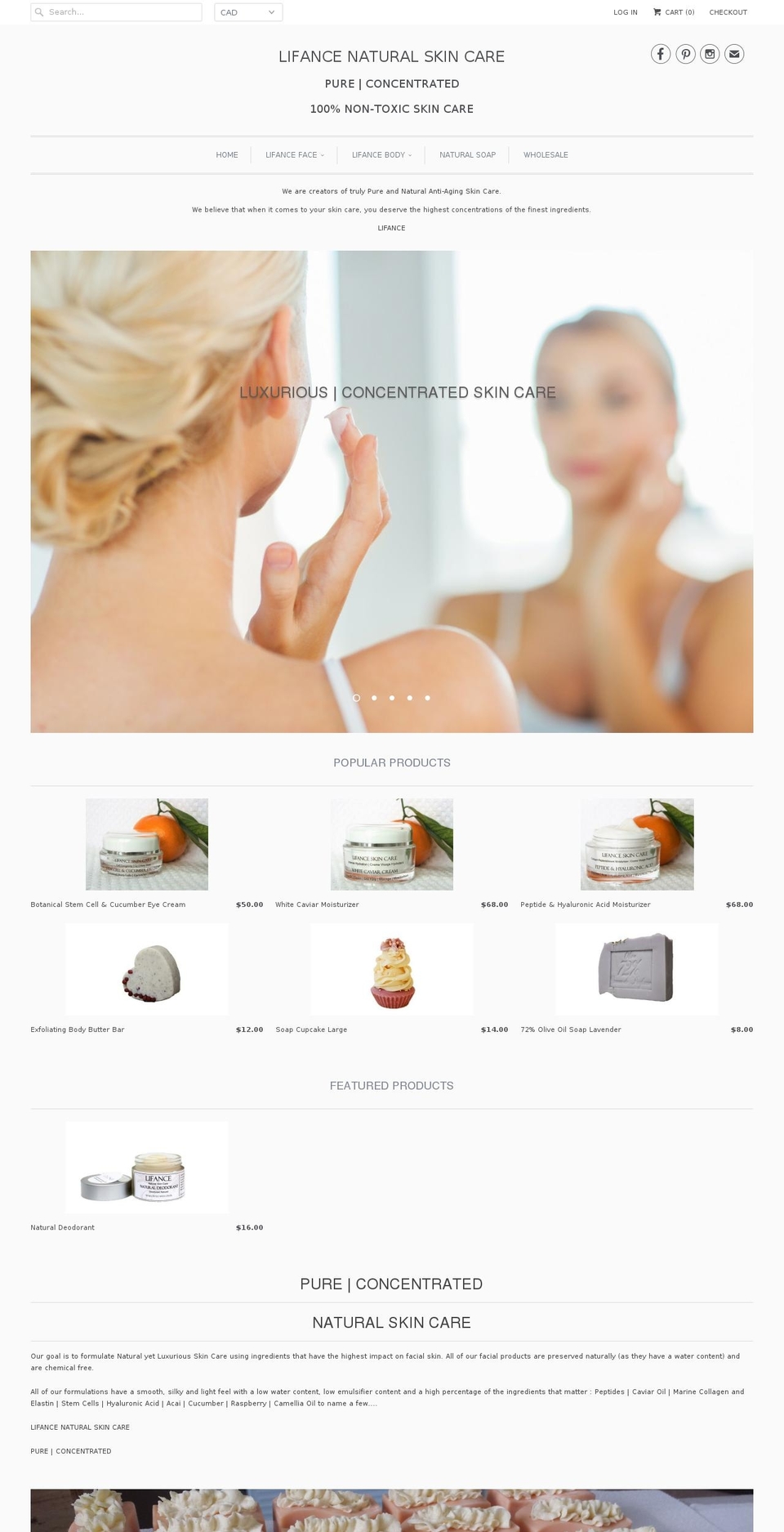 lifanceskincare.com shopify website screenshot